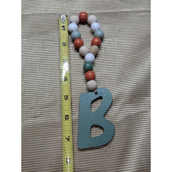 New! Letter "B" 7.5" Ornament Wood Bead Garland Decor Fall Tag - Picture 1 of 3